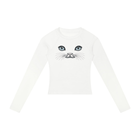 Cat Eyes Women’s Slim Raglan Long Sleeve T-Shirt - Encore2woWhiteS