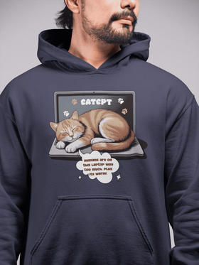 CatCPT Funny Cat Laptop Graphic Tee Tech Humor T Shirt - Encore2woNavyS