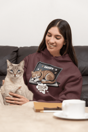 CatCPT Funny Cat Laptop Graphic Tee Tech Humor T Shirt - Encore2woMaroonS