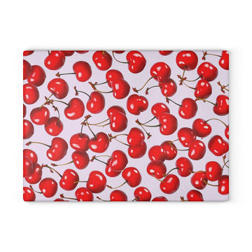 Cherry Glass Kitchen Cutting Board - Functional & Decorative - Encore2wo11" x 15"Rectangle
