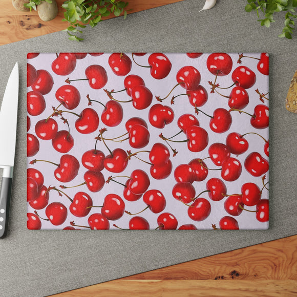 Cherry Glass Kitchen Cutting Board - Functional & Decorative - Encore2wo11" x 15"Rectangle
