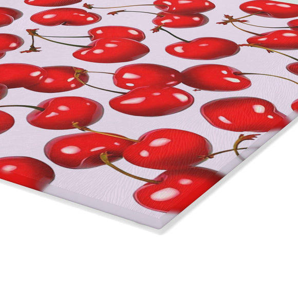 Cherry Glass Kitchen Cutting Board - Functional & Decorative - Encore2wo11" x 15"Rectangle