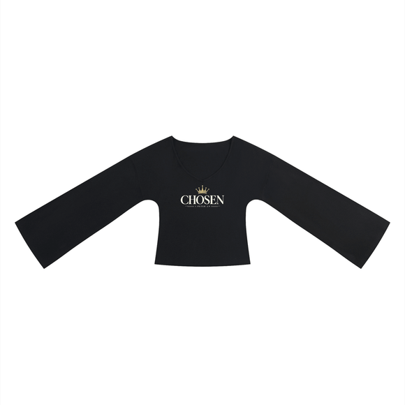 Chosen 1 Peter 2:9 Women's Bell Sleeve Christian Top - Encore2woBlackS