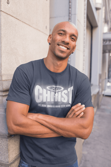Christ Above All Philippians 2 9 Christian Graphic Tee - Encore2woNavyS