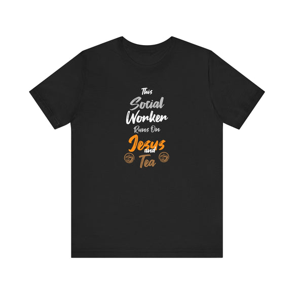 Christian Social Worker Tee Funny Tea Lover Career Gift Shirt - Encore2woBlackS