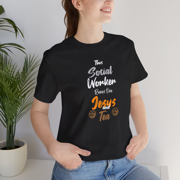 Christian Social Worker Tee Funny Tea Lover Career Gift Shirt - Encore2woBlackS