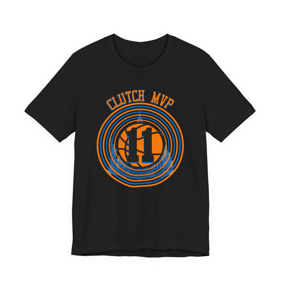 Clutch MVP Basketball Tee – Retro Orange & Blue Hoop Graphic - Encore2woNavyS