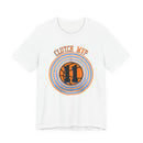 Clutch MVP Basketball Tee – Retro Orange & Blue Hoop Graphic - Encore2woNavyS