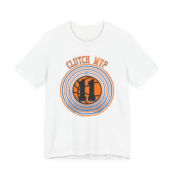 Clutch MVP Basketball Tee – Retro Orange & Blue Hoop Graphic - Encore2woNavyS