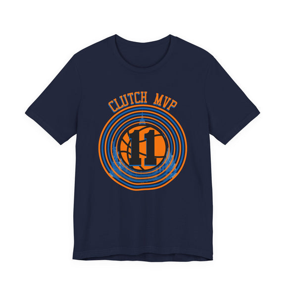 Clutch MVP Basketball Tee – Retro Orange & Blue Hoop Graphic - Encore2woNavyS
