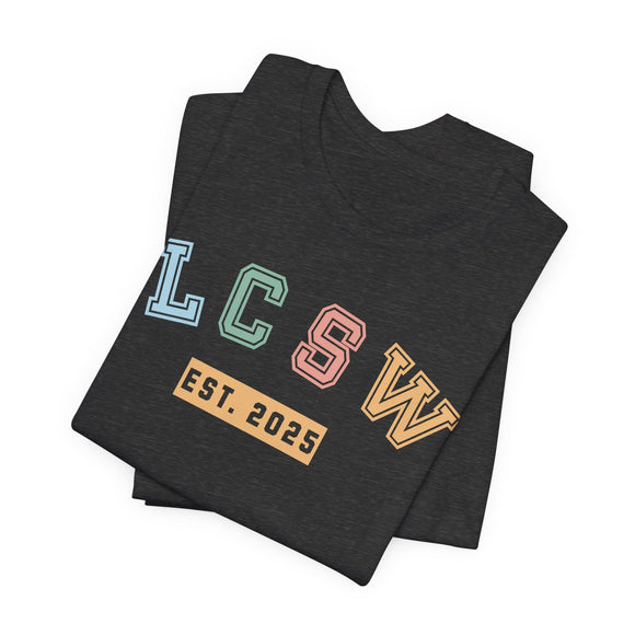 Colorful LCSW Graphic Tee Licensed Clinical Social Worker Shirt - Encore2woTeam PurpleS