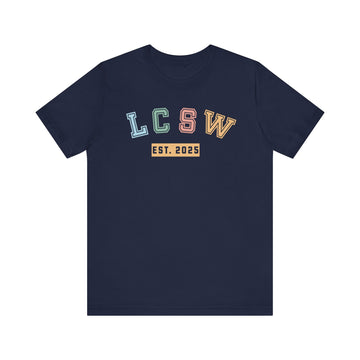 Colorful LCSW Graphic Tee Licensed Clinical Social Worker Shirt - Encore2woNavyS