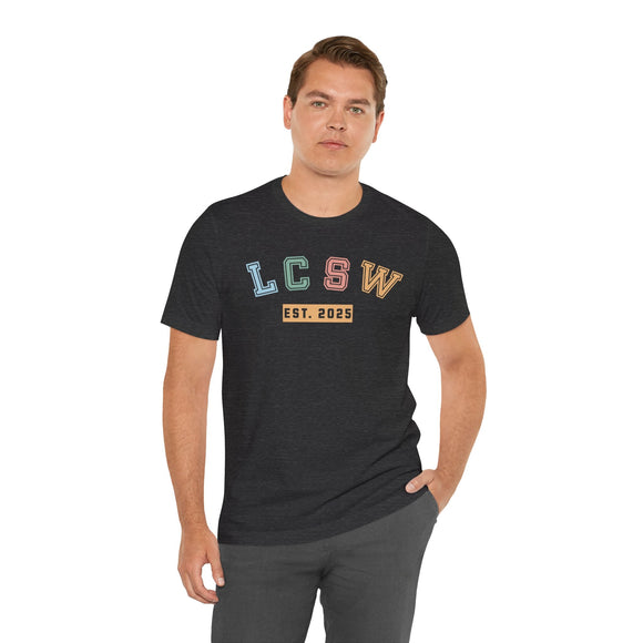 Colorful LCSW Graphic Tee Licensed Clinical Social Worker Shirt - Encore2woTeam PurpleS