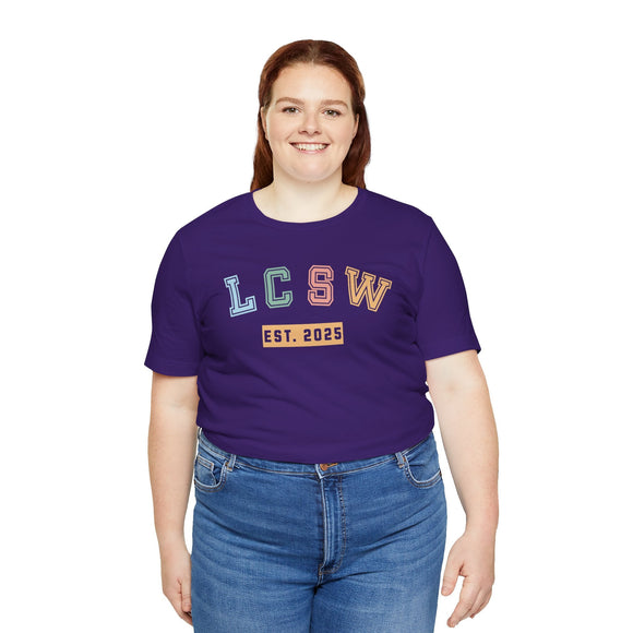 Colorful LCSW Graphic Tee Licensed Clinical Social Worker Shirt - Encore2woTeam PurpleS