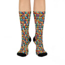 Colorful Patchwork Crew Socks - Encore2woWhiteOne size3/4 Crew
