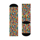 Colorful Patchwork Crew Socks - Encore2woWhiteOne size3/4 Crew