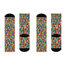 Colorful Patchwork Socks - Encore2woWhiteOne size3/4 Crew