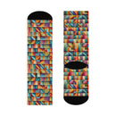 Colorful Patchwork Socks - Encore2woWhiteOne size3/4 Crew