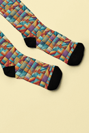 Colorful Patchwork Socks - Encore2woWhiteOne size3/4 Crew