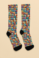 Colorful Patchwork Socks - Encore2woWhiteOne size3/4 Crew