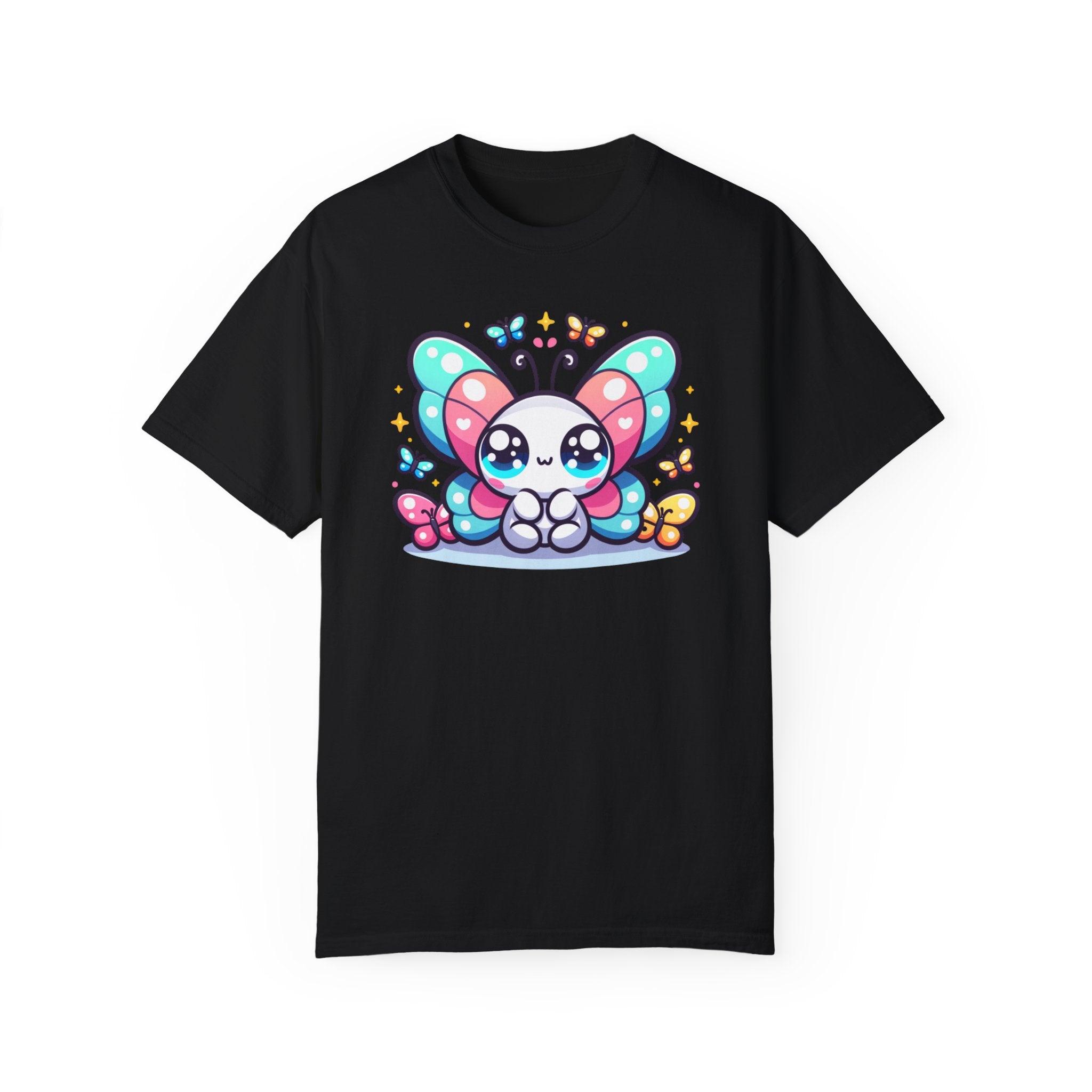 Comfort Colors 1717 Kawaii Butterfly Garment - Dyed T-shirt - Encore2woBlackS