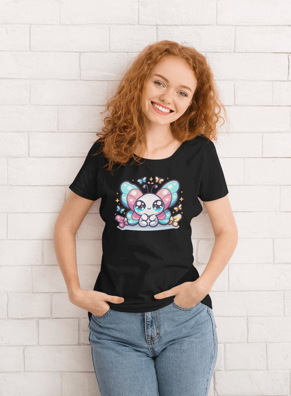 Comfort Colors 1717 Kawaii Butterfly Garment - Dyed T-shirt - Encore2woWhiteS