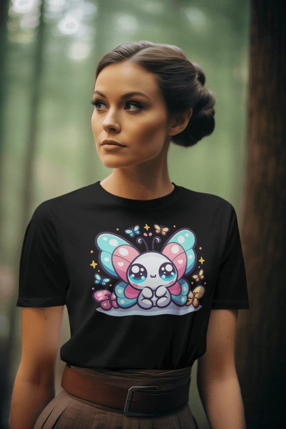 Comfort Colors 1717 Kawaii Butterfly Garment - Dyed T-shirt - Encore2woWhiteS