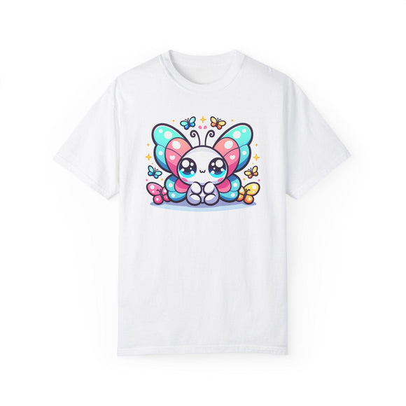 Comfort Colors Kawaii Butterfly Garment - Dyed T-Shirt - Encore2woWhiteS
