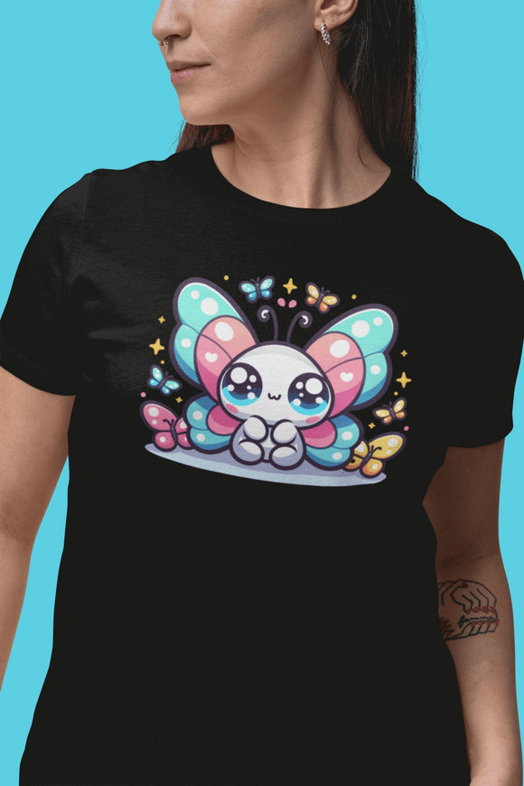 Comfort Colors Kawaii Butterfly Garment - Dyed T-Shirt - Encore2woWhiteS