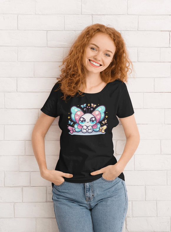 Comfort Colors Kawaii Butterfly Garment - Dyed T-Shirt - Encore2woWhiteS