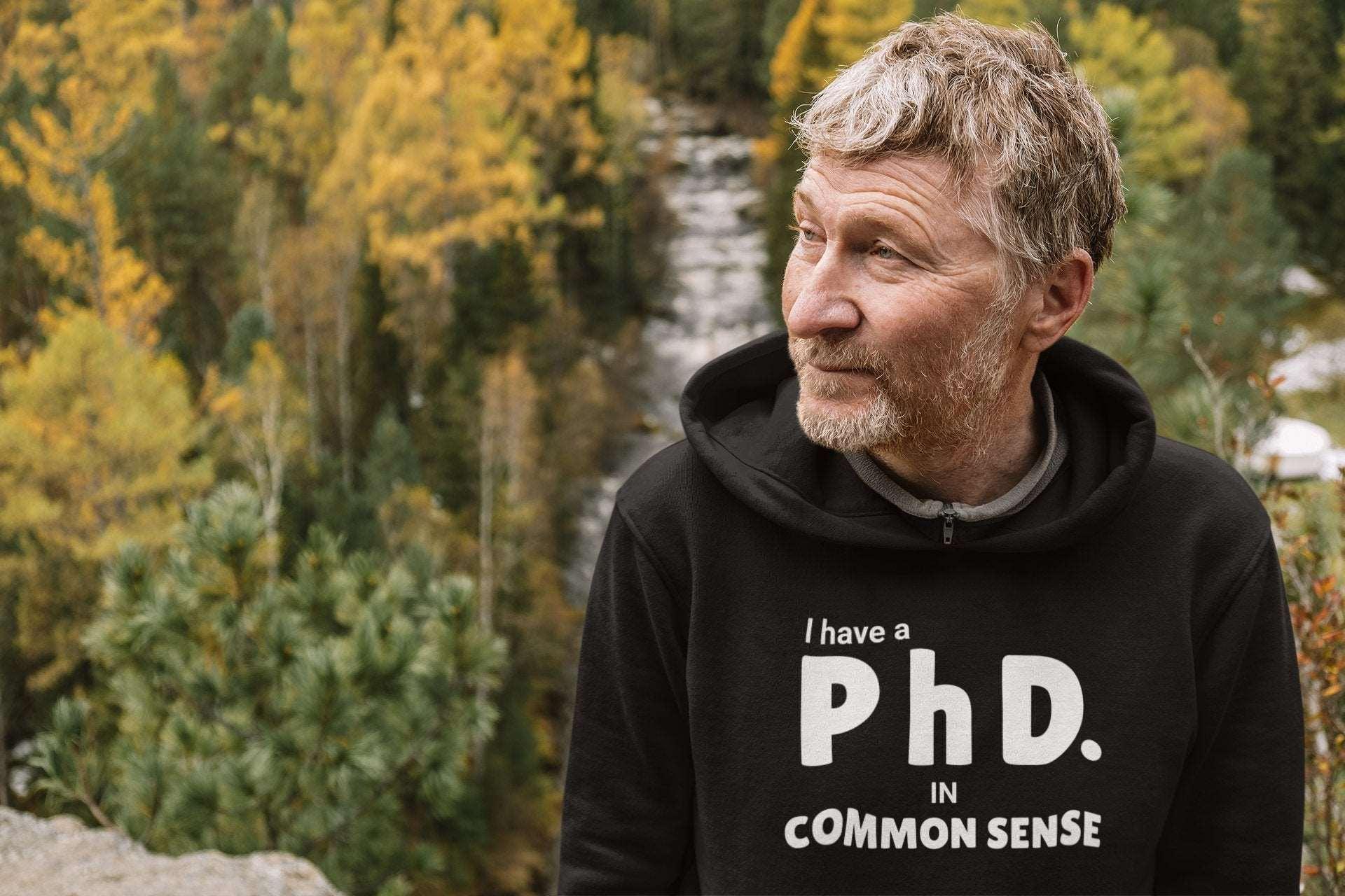 Common Sense PhD Humorous Unisex Heavy Blend™ Hooded Sweatshirt - Encore2woMaroonS