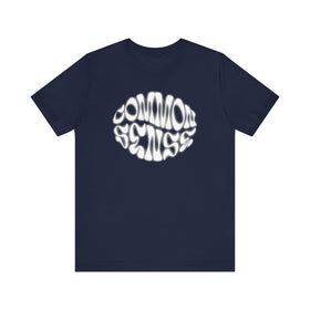 Common Sense Retro Design T-Shirt Psychedelic - style Font - Encore2woNavyS