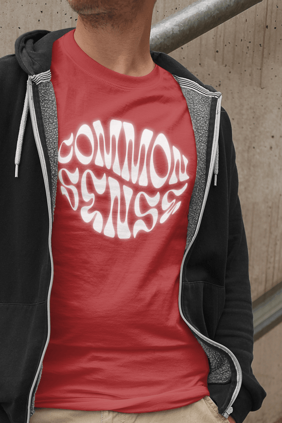 Common Sense Retro Design T-Shirt Psychedelic - style Font - Encore2woRedS