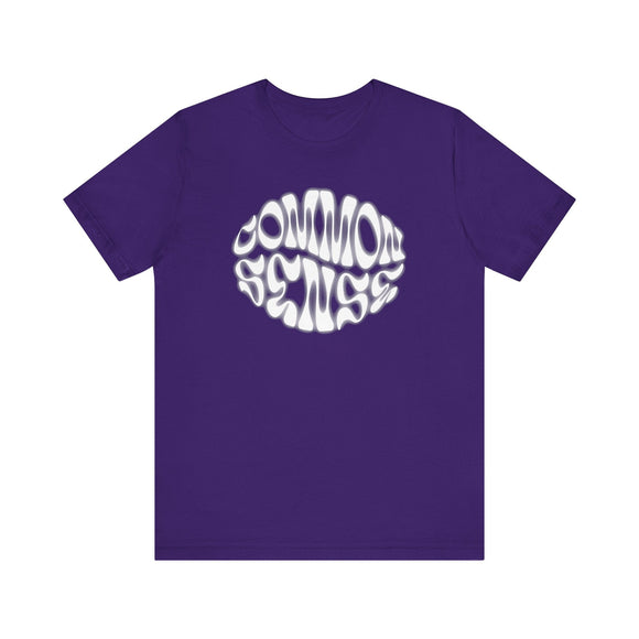 Common Sense Retro Design T-Shirt Psychedelic - style Font - Encore2woTeam PurpleS