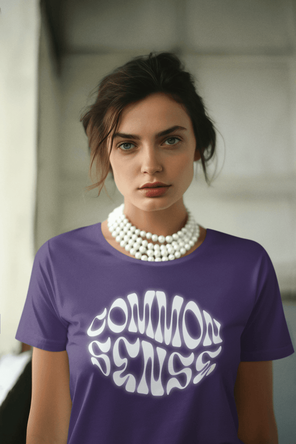 Common Sense Retro Design T-Shirt Psychedelic - style Font - Encore2woRedS