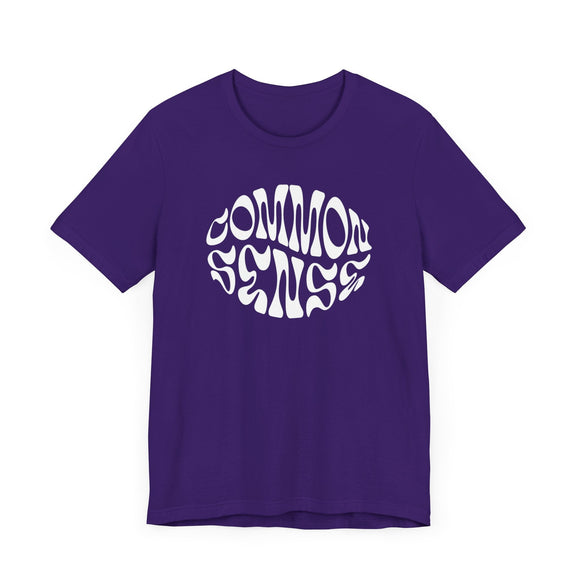 Common Sense Retro Graphic Tee Casual Statement Streetwear Shirt - Encore2woTeam PurpleS