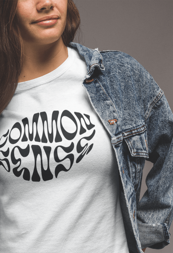 Common Sense Retro Graphic Tee Casual Statement Streetwear Shirt - Encore2woRedS