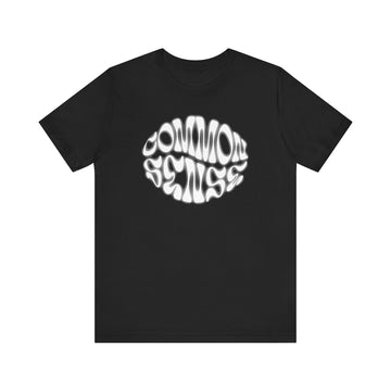 Common Sense Retro Psychedelic Font Graphic Tee Statement Shirt - Encore2woBlackS