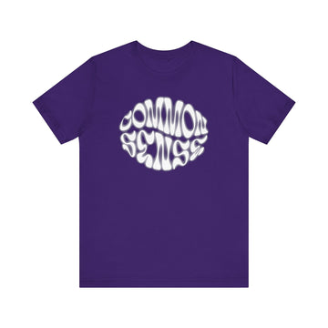 Common Sense Retro Psychedelic Font Graphic Tee Statement Shirt - Encore2woTeam PurpleS
