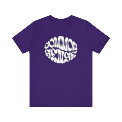 Common Sense Retro Psychedelic Font Graphic Tee Statement Shirt - Encore2woTeam PurpleS