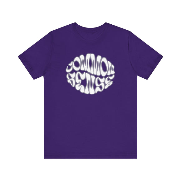 Common Sense Retro Psychedelic Font Graphic Tee Statement Shirt - Encore2woTeam PurpleS