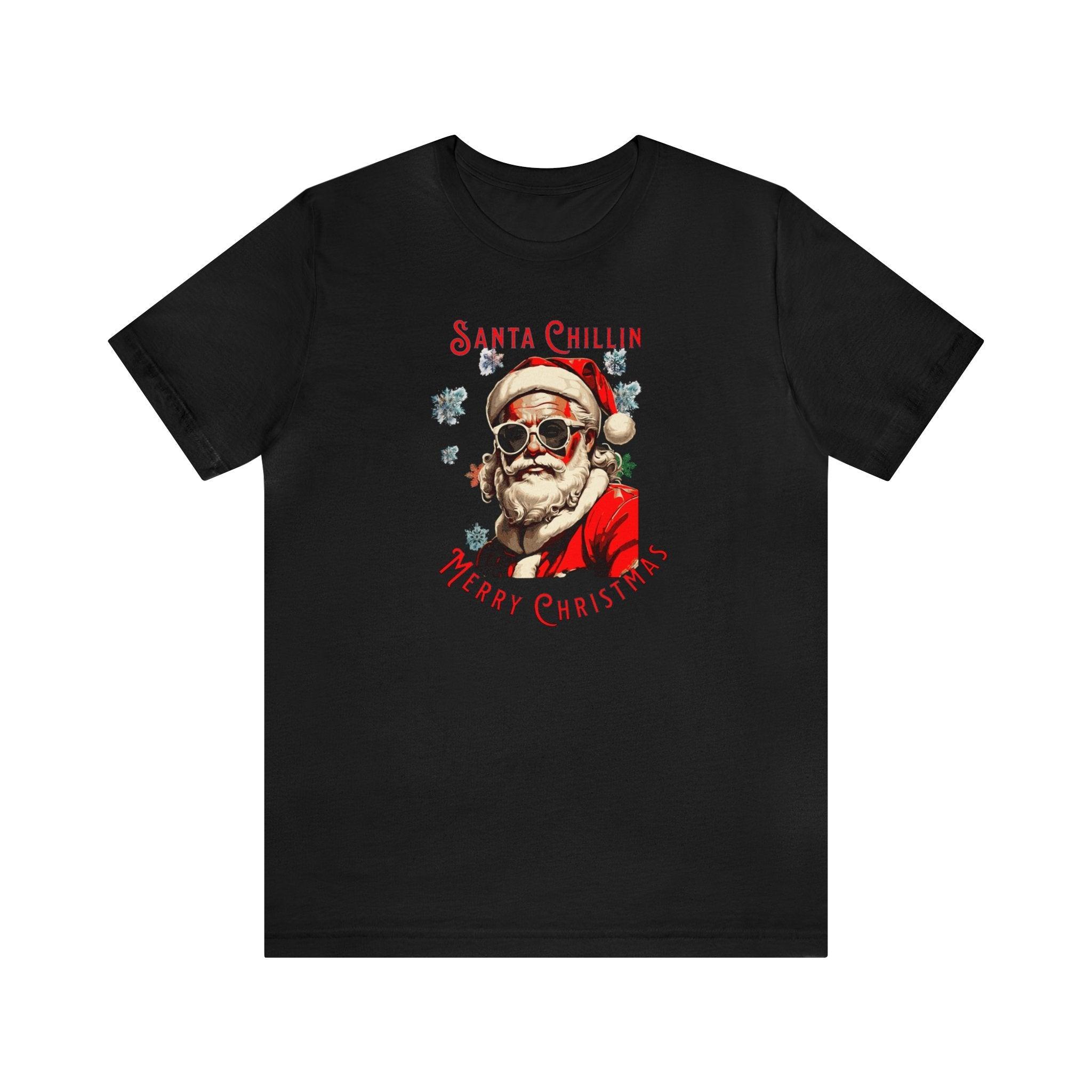 Cool Santa Christmas Tee Unisex Festive T - Shirt - Encore2woBlackS