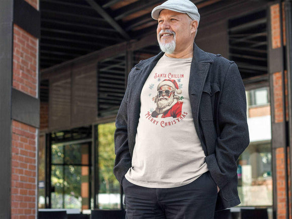 Cool Santa Christmas Tee Unisex Festive T-Shirt - Encore2woWhiteS