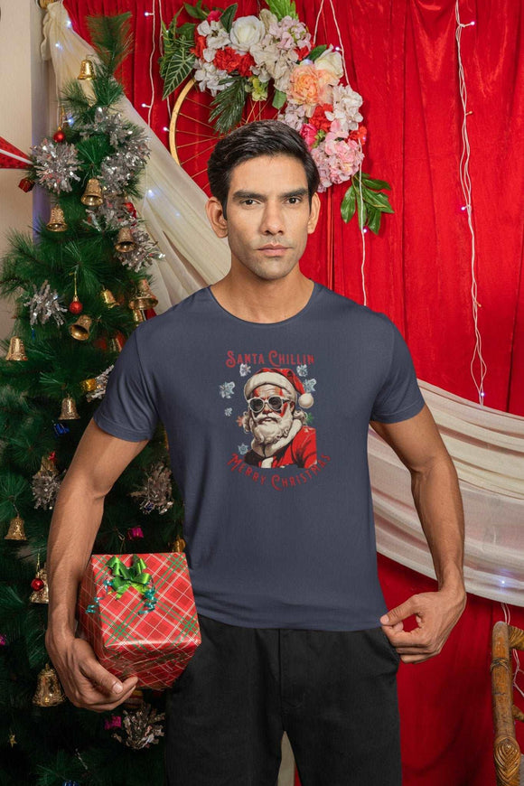 Cool Santa Christmas Tee Unisex Festive T-Shirt - Encore2woWhiteS