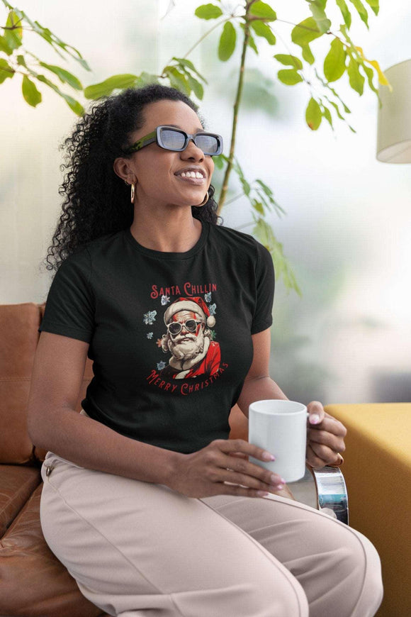 Cool Santa Christmas Tee Unisex Festive T-Shirt - Encore2woWhiteS