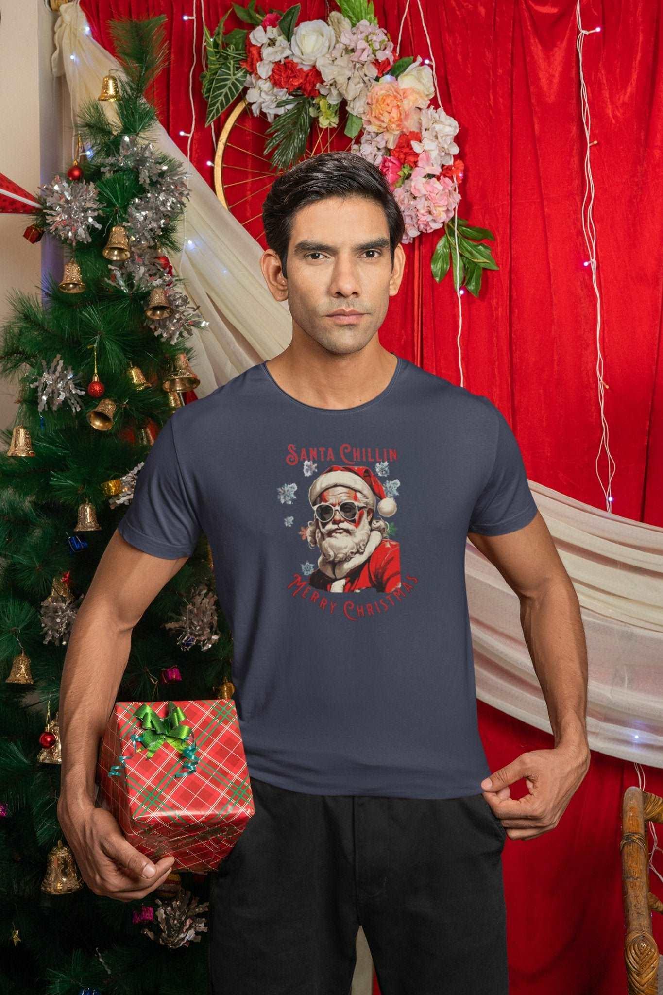 Cool Santa Christmas Tee Unisex Festive T - Shirt - Encore2woWhiteS