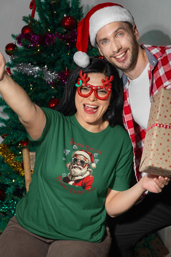 Cool Santa Christmas Unisex T-Shirt - Encore2woWhiteS