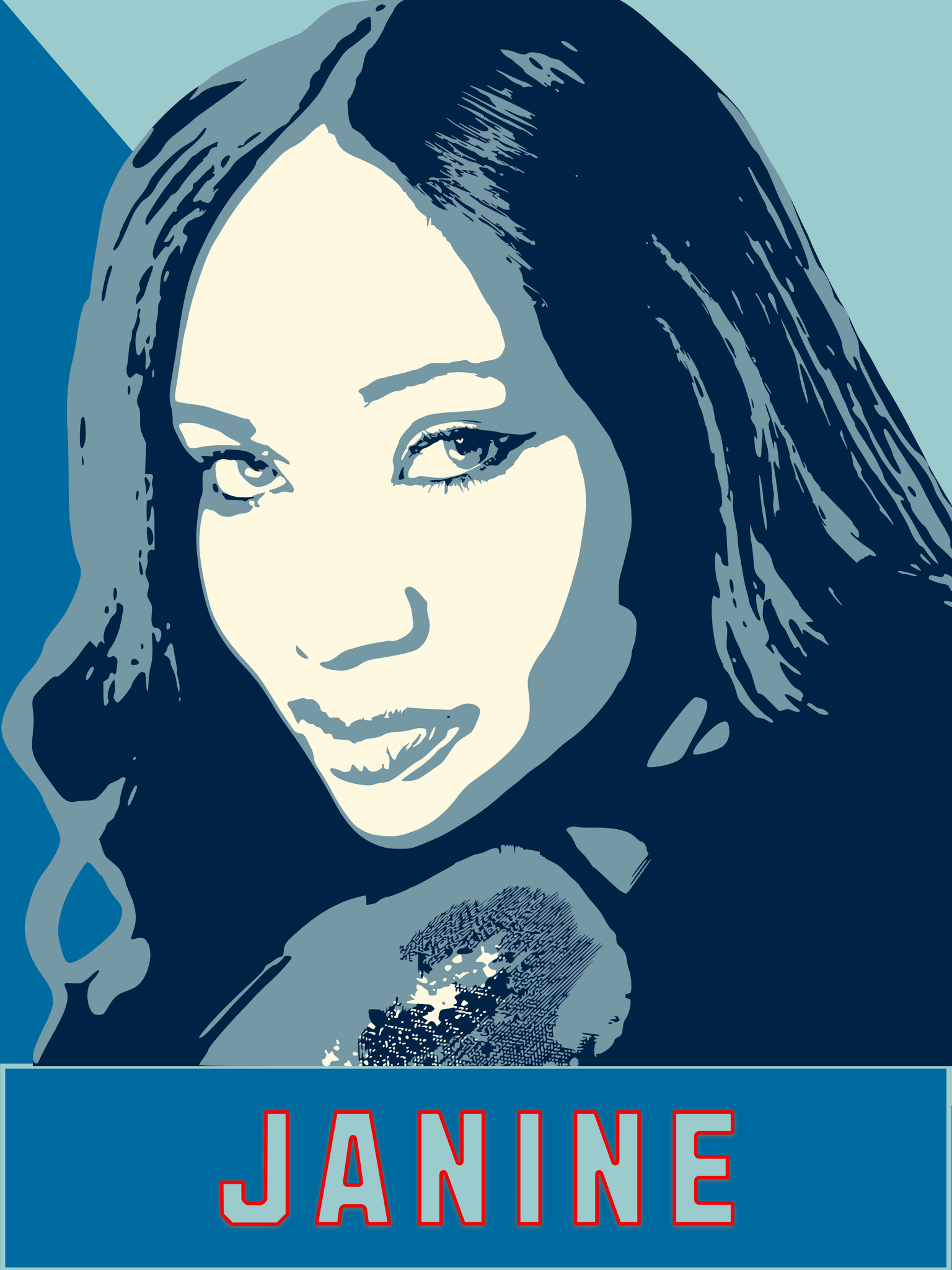 Custom "Forward" Style Artwork - Personalized Portrait in Iconic Poster Design - Encore2wo