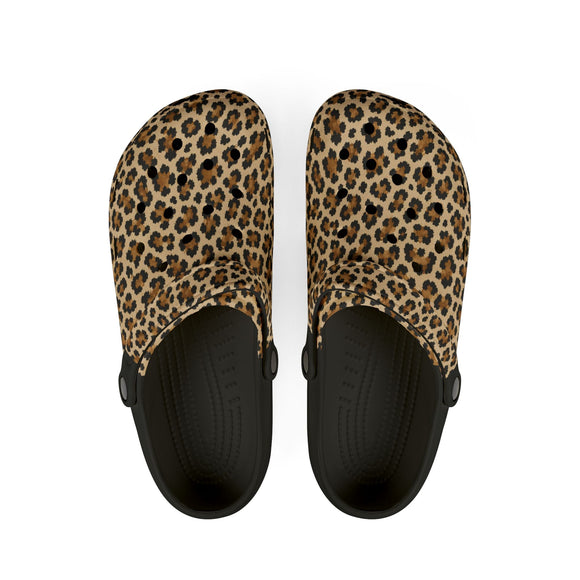 Custom Leopard Print Clogs for Everyday Comfort - Encore2woUS 6 (Women's)Black