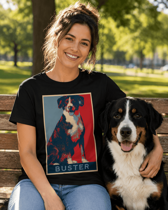 Custom Photo Pop Art T-Shirt | Personalized Hope Poster Portrait Tee - Encore2woNavyS